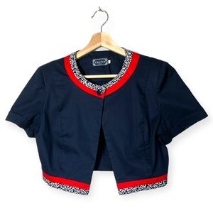 Chopin blazer cropped short sleeve Rome Italy Navy retro EU women’s size 44